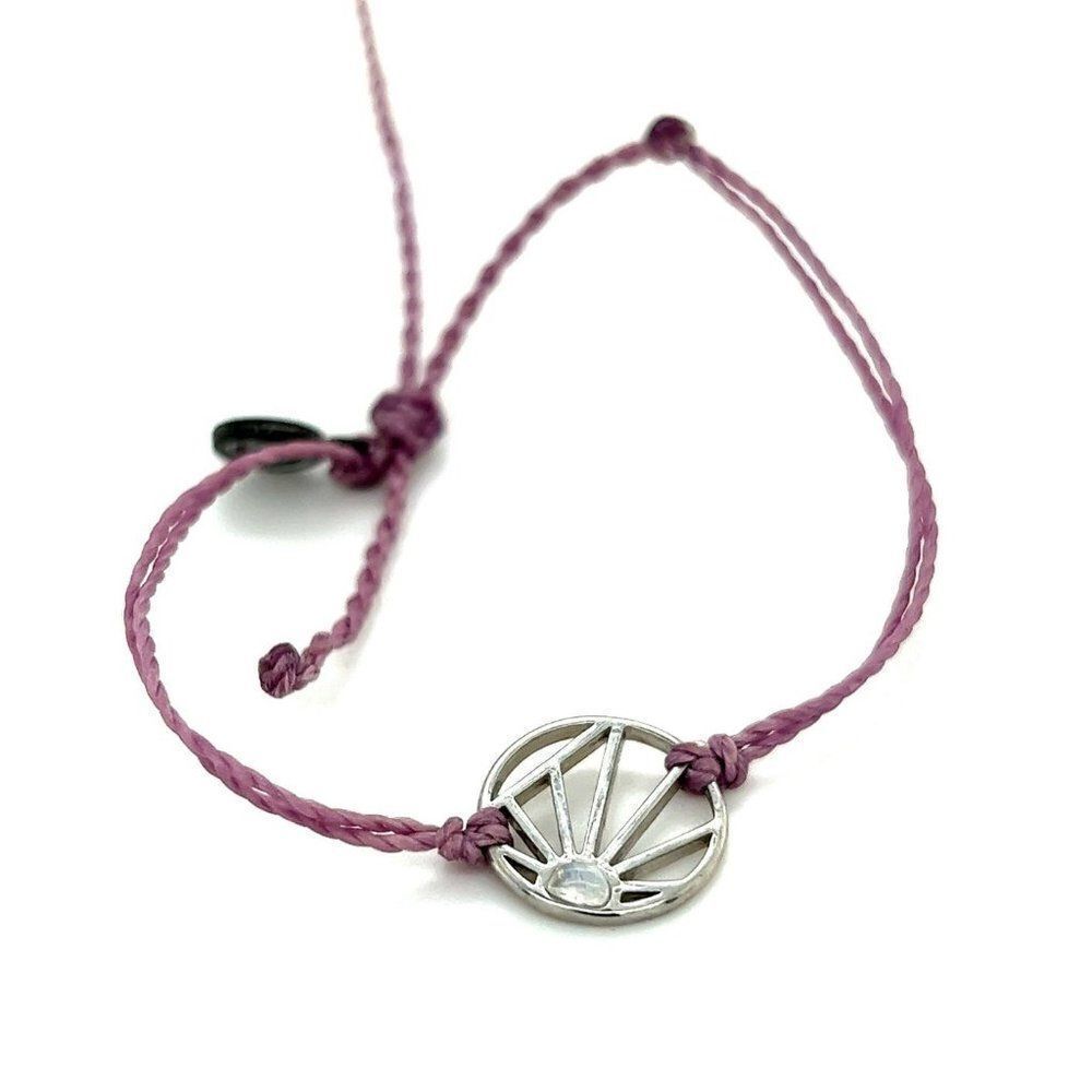 Pura Vida Purple Strand Charm Bracelet